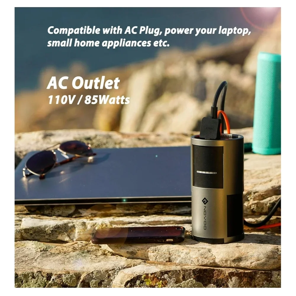 NOVOO Power Bank AC Outlet 85W 81Wh/22500mAh Laptop Portable Charger with USB-C
